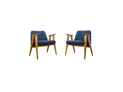 Pair of 366 armchairs by Józef Chierowski, Poland, 1960's