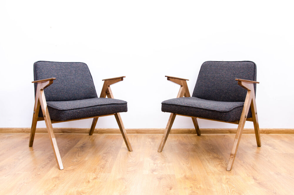 Pair of armchairs, Type 300-177 “Bunny”, Poland, 1970's