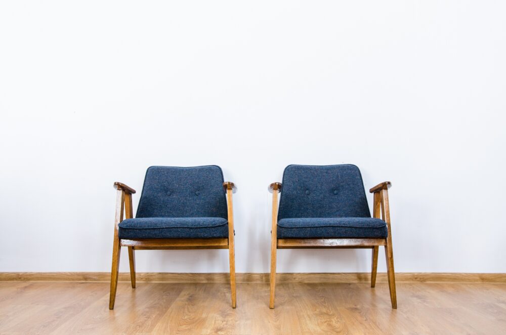 Pair of 366 armchairs by Józef Chierowski, Poland, 1960's