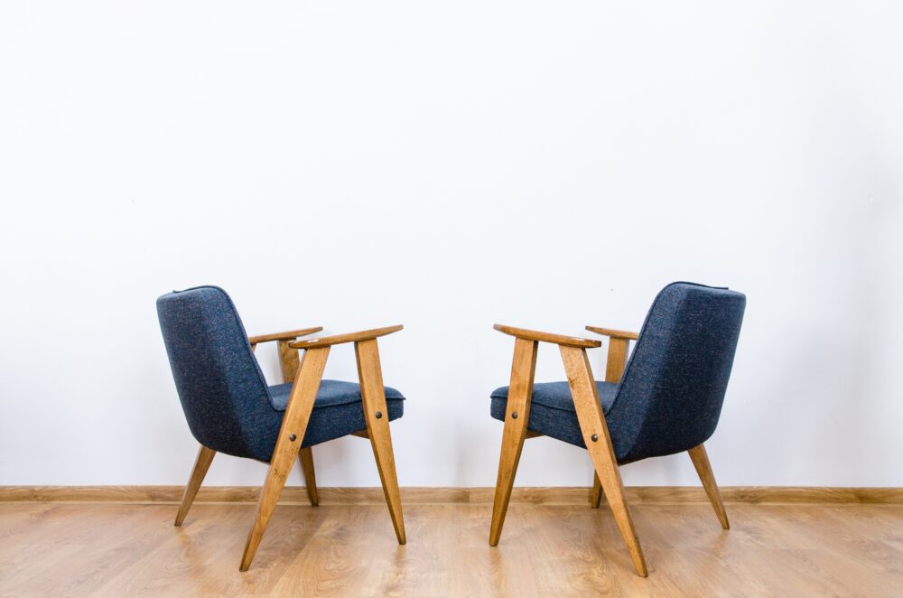 Pair of 366 armchairs by Józef Chierowski, Poland, 1960's