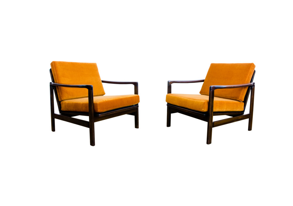 Pair of armchairs B-7522 by Zenon Bączyk, Poland, 1960's