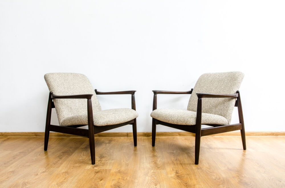 Pair of GFM-64 armchairs by Edmund Homa, GFM, Poland, 1960’s