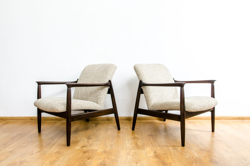 Pair of GFM-64 armchairs by Edmund Homa, GFM, Poland, 1960’s