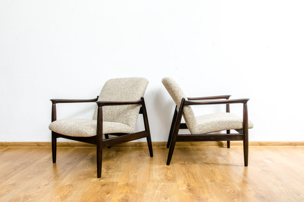 Pair of GFM-64 armchairs by Edmund Homa, GFM, Poland, 1960’s