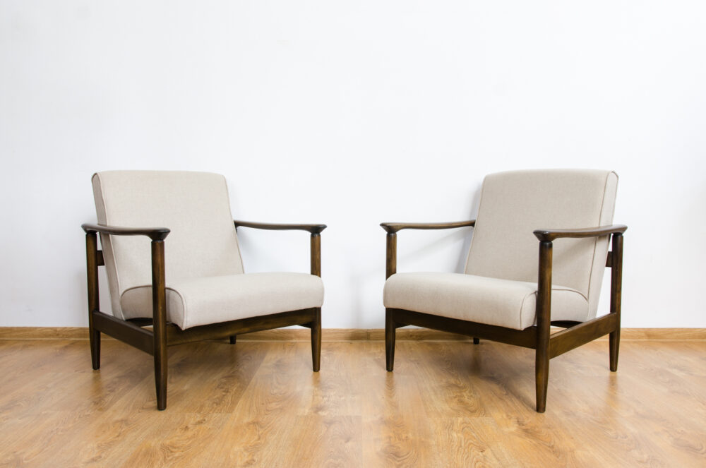 Pair of armchairs GFM-142 by Edmund Homa, GFM, Poland, 1960’s