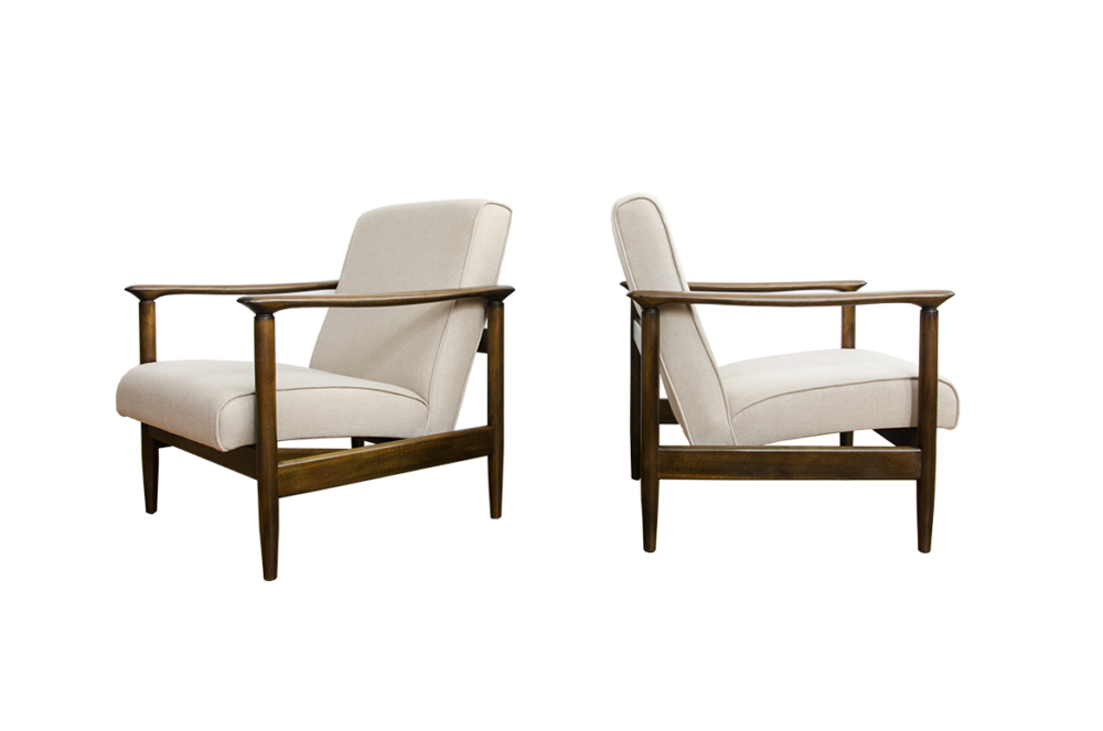 Pair of armchairs GFM-142 by Edmund Homa, GFM, Poland, 1960’s