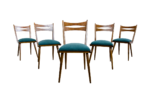 Set Of 5 Mid-century dining chairs, Czechoslovakia, 1960's