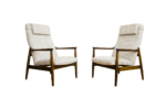 Pair of GFM-64 high back armchairs by Edmund Homa, GFM, Poland, 1960’s