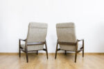 Pair of GFM-64 high back armchairs by Edmund Homa, GFM, Poland, 1960’s