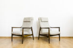 Pair of GFM-64 high back armchairs by Edmund Homa, GFM, Poland, 1960’s