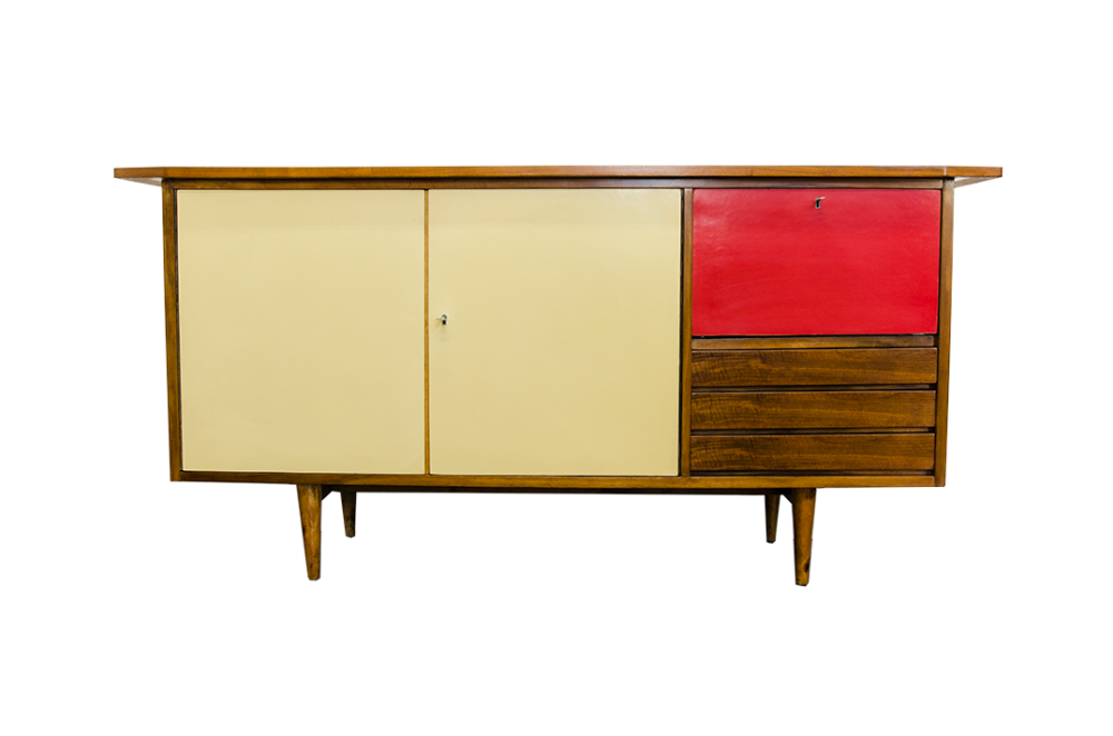 Vintage sideboard by Bernard Malendowicz, Poland, 1960's