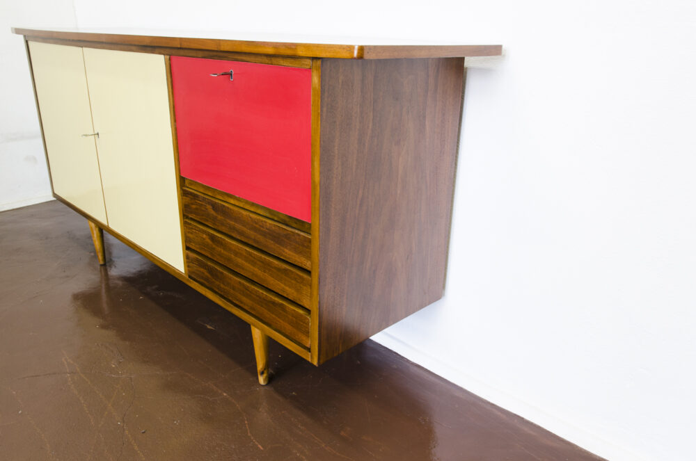 Vintage sideboard by Bernard Malendowicz, Poland, 1960's