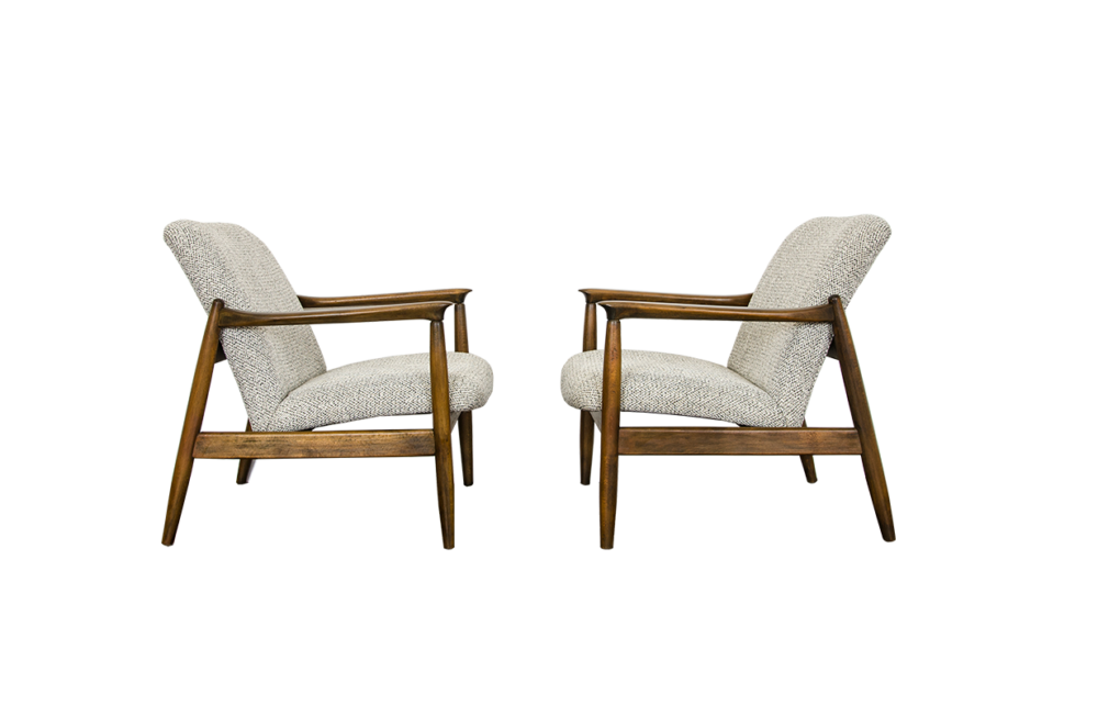 Pair of GFM-64 armchairs by Edmund Homa, GFM, Poland, 1960’s