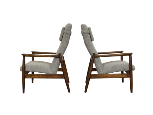 Pair of GFM-64 high back armchairs by Edmund Homa, GFM, Poland, 1960’s