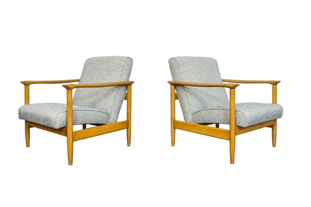 Pair of armchairs GFM-142 By Edmund Homa, GFM, Poland, 1960’s