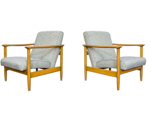 Pair of armchairs GFM-142 By Edmund Homa, GFM, Poland, 1960’s