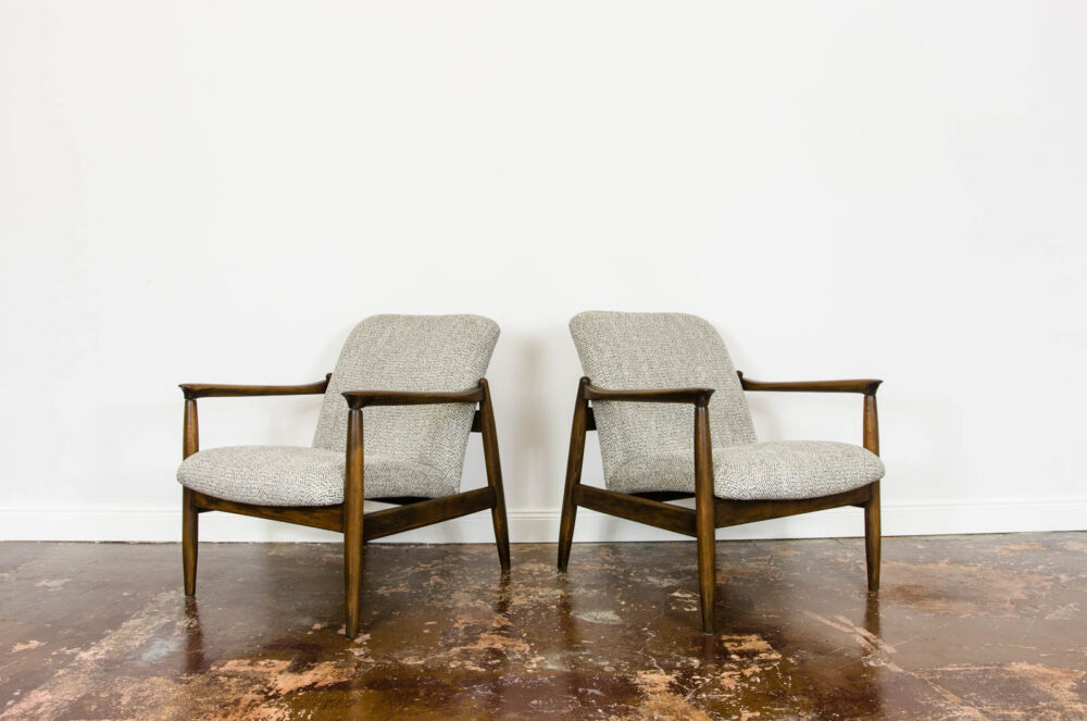 Pair of GFM-64 armchairs by Edmund Homa, GFM, Poland, 1960’s