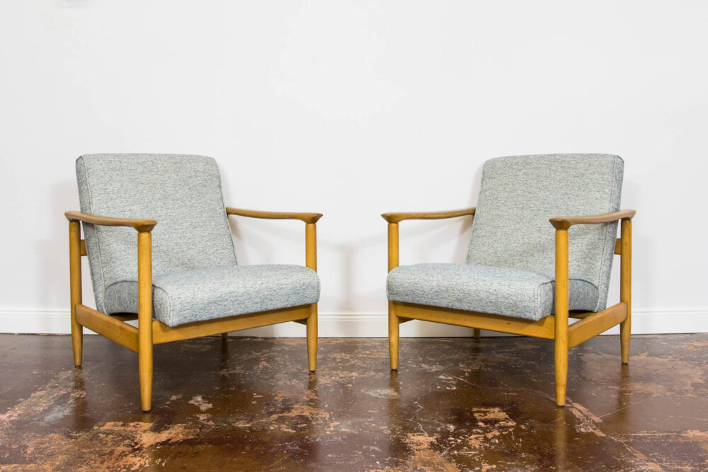 Pair of armchairs GFM-142 By Edmund Homa, GFM, Poland, 1960’s