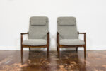 Pair of GFM-64 high back armchairs by Edmund Homa, GFM, Poland, 1960’s