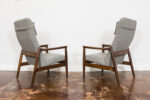 Pair of GFM-64 high back armchairs by Edmund Homa, GFM, Poland, 1960’s