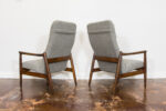 Pair of GFM-64 high back armchairs by Edmund Homa, GFM, Poland, 1960’s