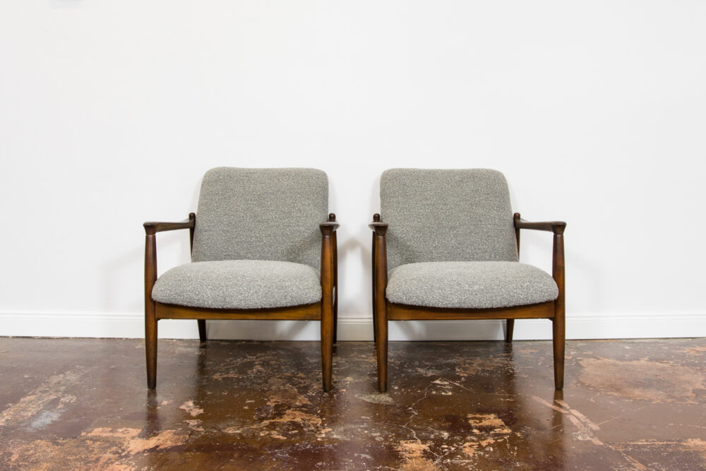 Pair of GFM-64 armchairs by Edmund Homa, GFM, Poland, 1960’s