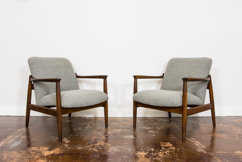 Pair of GFM-64 armchairs by Edmund Homa, GFM, Poland, 1960’s