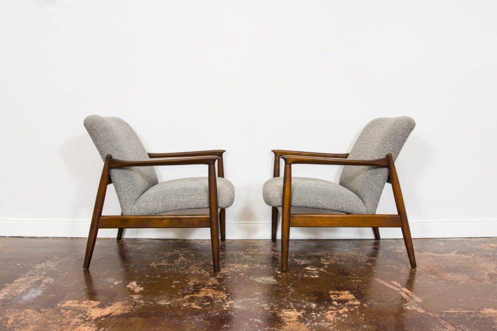 Pair of GFM-64 armchairs by Edmund Homa, GFM, Poland, 1960’s