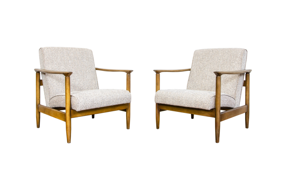 Pair of armchairs GFM-142 by Edmund Homa, GFM, Poland, 1960’s