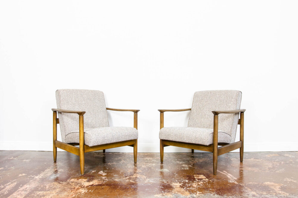 Pair of armchairs GFM-142 by Edmund Homa, GFM, Poland, 1960’s