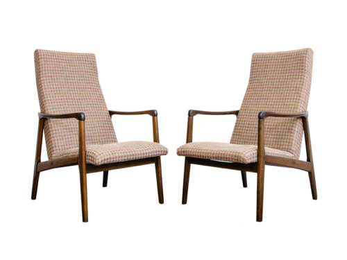 Pair of high-back armchairs, Czechoslovakia, 1960’s