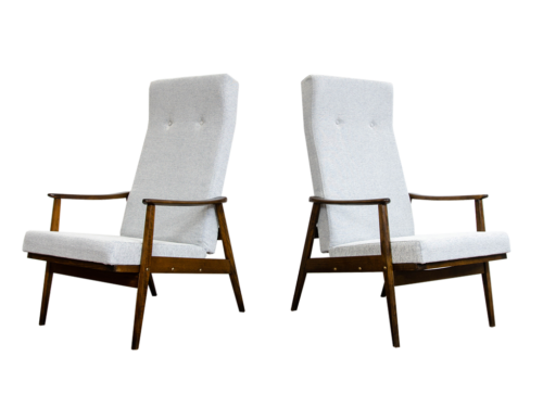 Pair of reclining high-back armchairs by TON, Czechoslovakia, 1960’s