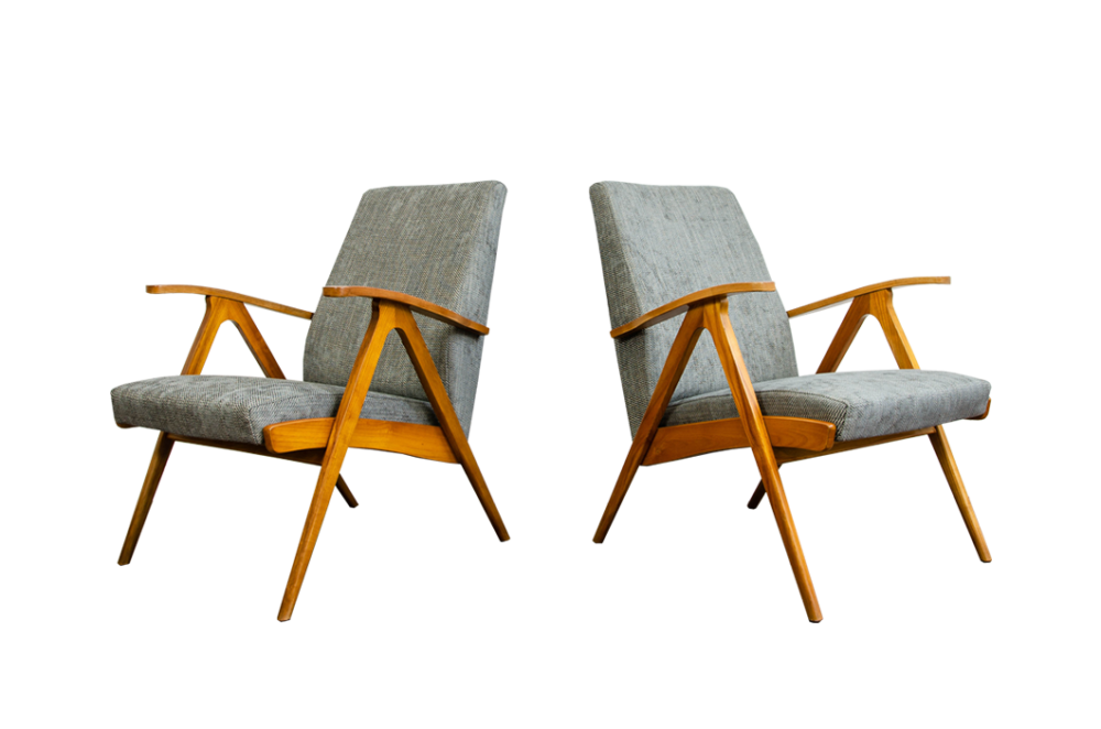 Pair of vintage armchairs, Czechoslovakia, 1960’s