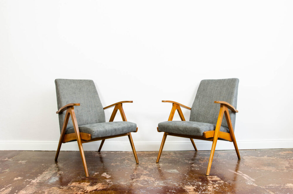 Pair of vintage armchairs, Czechoslovakia, 1960’s