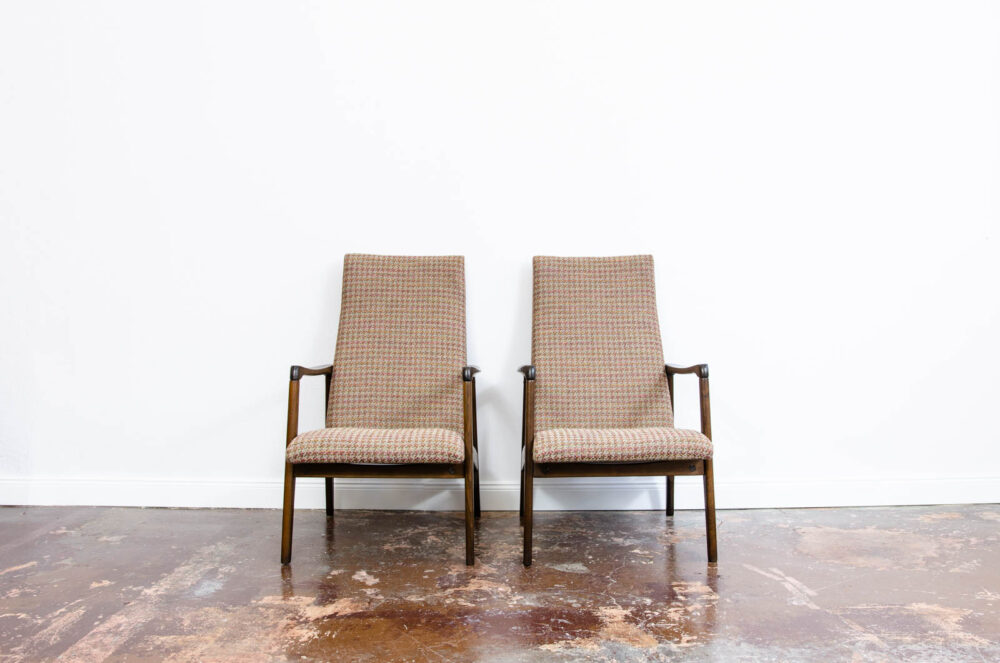 Pair of high-back armchairs, Czechoslovakia, 1960’s