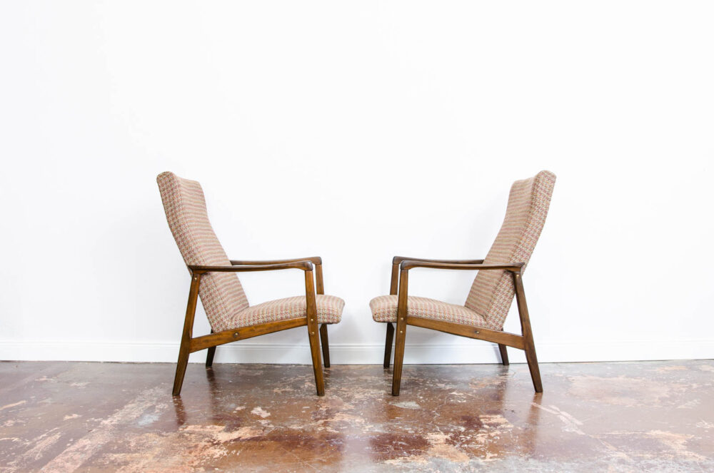 Pair of high-back armchairs, Czechoslovakia, 1960’s