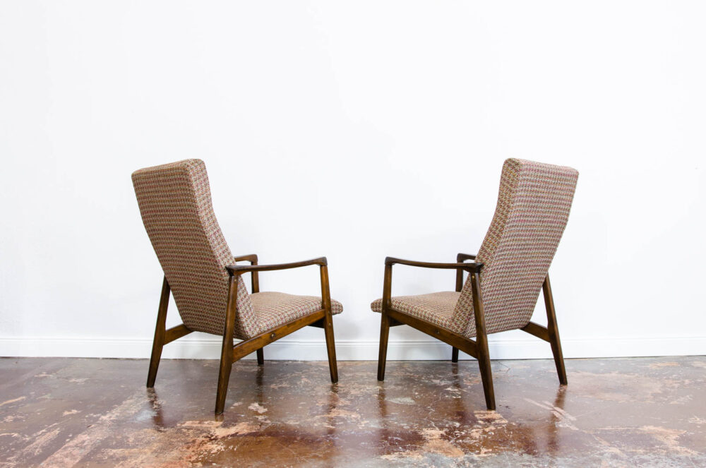 Pair of high-back armchairs, Czechoslovakia, 1960’s