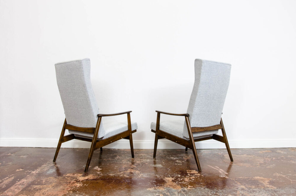 Pair of reclining high-back armchairs by TON, Czechoslovakia, 1960’s