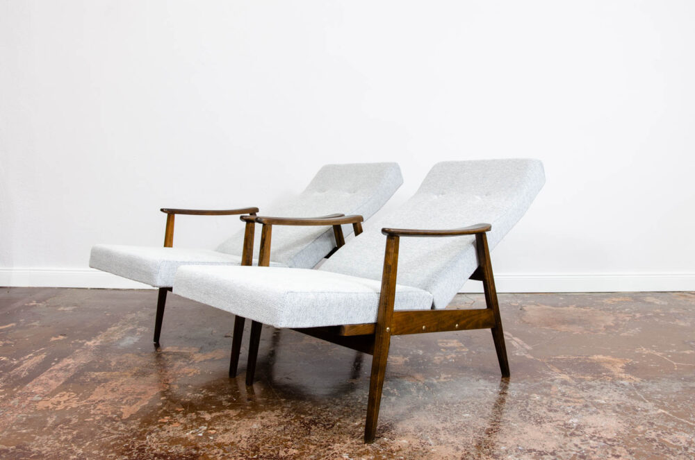 Pair of reclining high-back armchairs by TON, Czechoslovakia, 1960’s