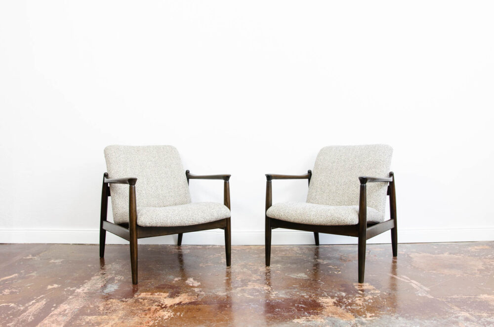 Pair of GFM-64 armchairs by Edmund Homa, GFM, Poland, 1960’s