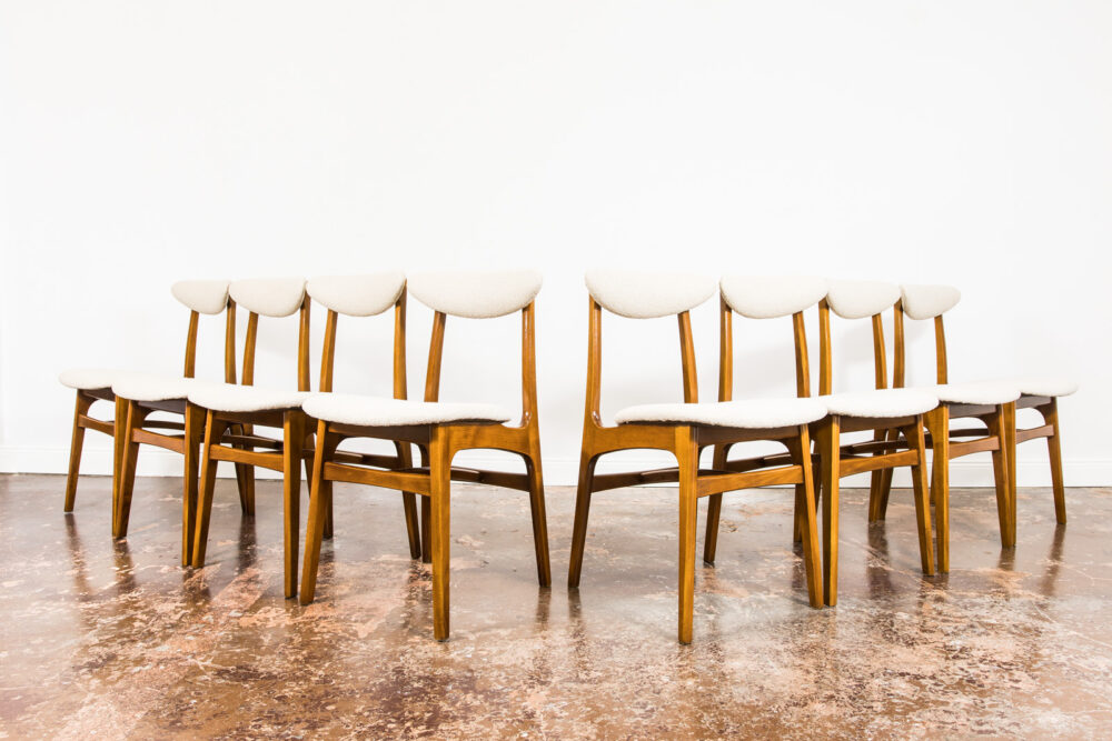 Set of 8 dining chairs, Type 200-190 By R. T. Hałas, Poland, 1960’s