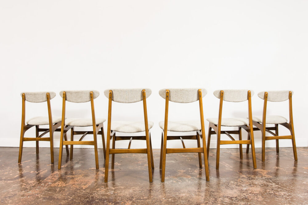 Set of 8 dining chairs, Type 200-190 By R. T. Hałas, Poland, 1960’s