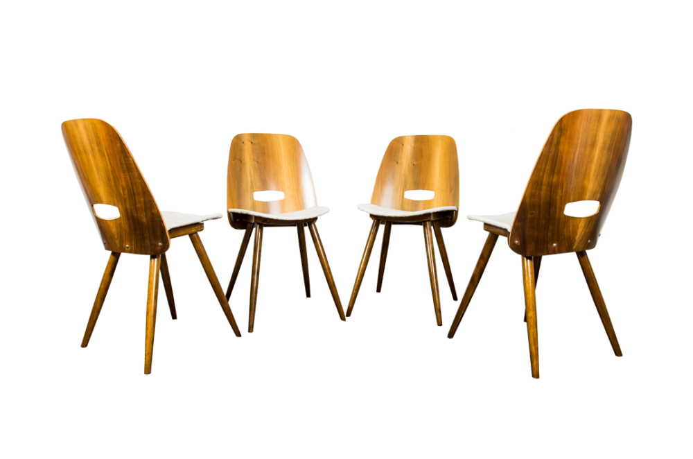 Set of 4 chairs, by František Jirák, Tatra Nábytok, Czechoslovakia, 1960's