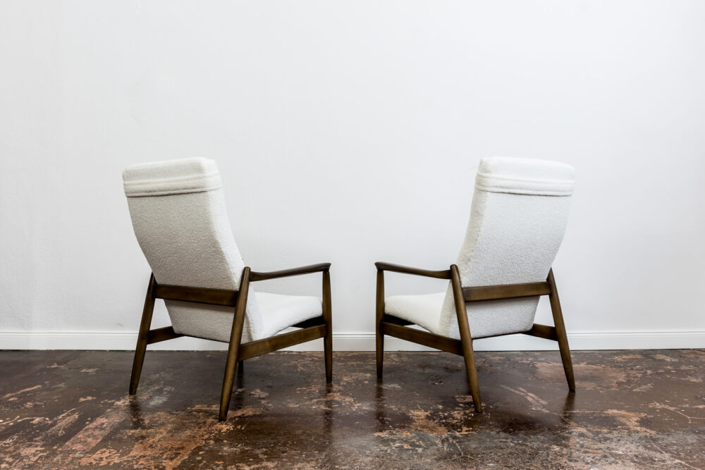 Pair Of GFM-64 High Back armchairs By Edmund Homa, GFM, Poland, 1960’S