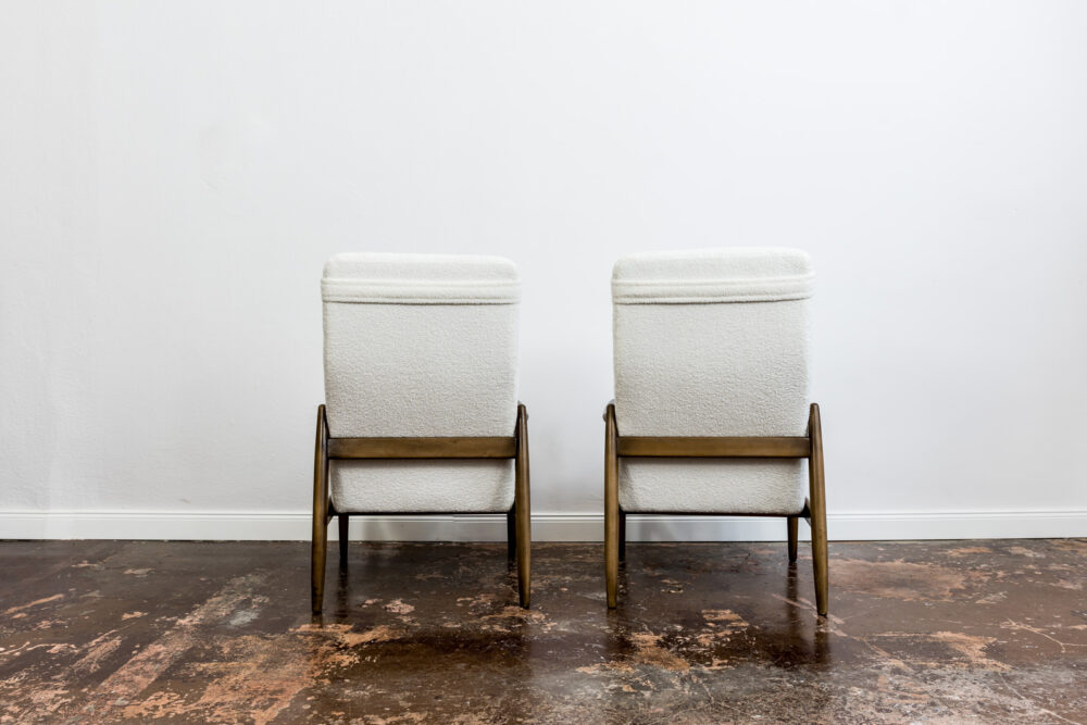 Pair Of GFM-64 High Back armchairs By Edmund Homa, GFM, Poland, 1960’S