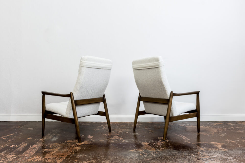 Pair Of GFM-64 High Back armchairs By Edmund Homa, GFM, Poland, 1960’S