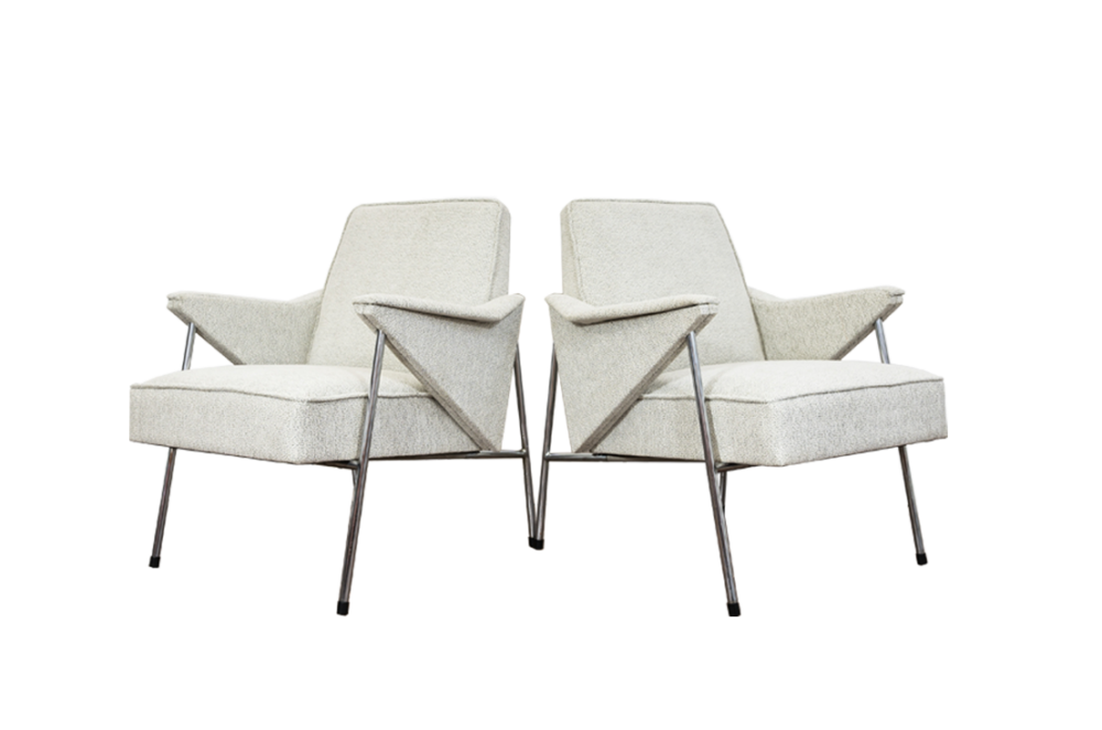 Pair of "Bat" Armchairs by Wchód Zadziele, Poland, 1960's