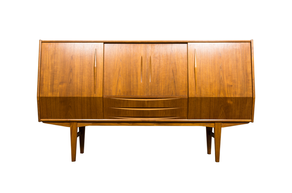 Teak highboard, Denmark, 1960's