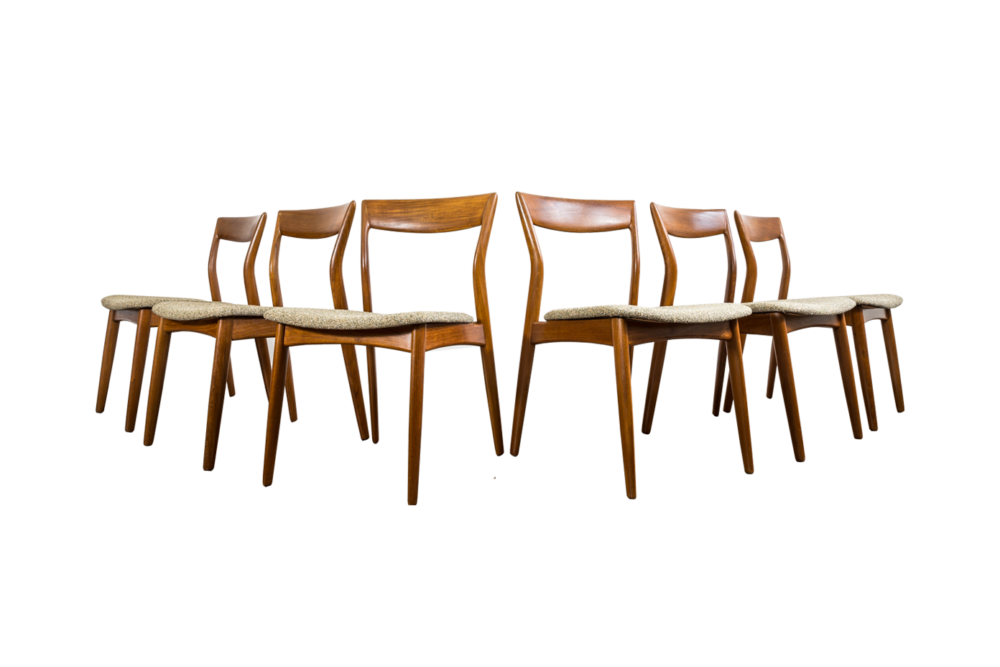 Set of 6 dining chairs by R. Borregaard, Viborg Stolefabrik, Denmark, 1960's