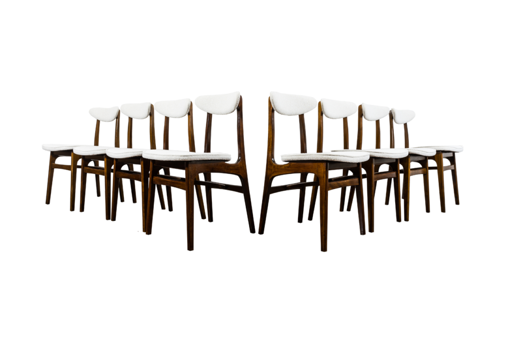 Set of 8 dining chairs, Type 200-190 by R. T. Hałas, Poland, 1960's